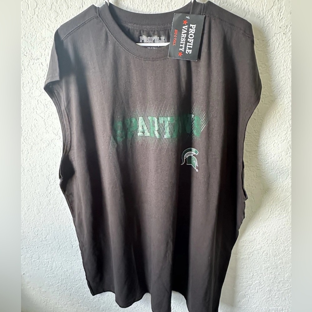 Men’s 3XL Big And Tall  Michigan State Spartans PROFILE Sleeveless T-Shirt NWT